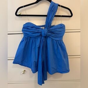 DO+BE Blue One-Shoulder Blouse